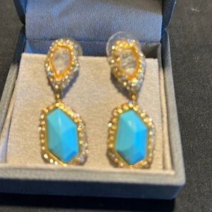 Alexis Bittar Crystal and Blue Stone earrings